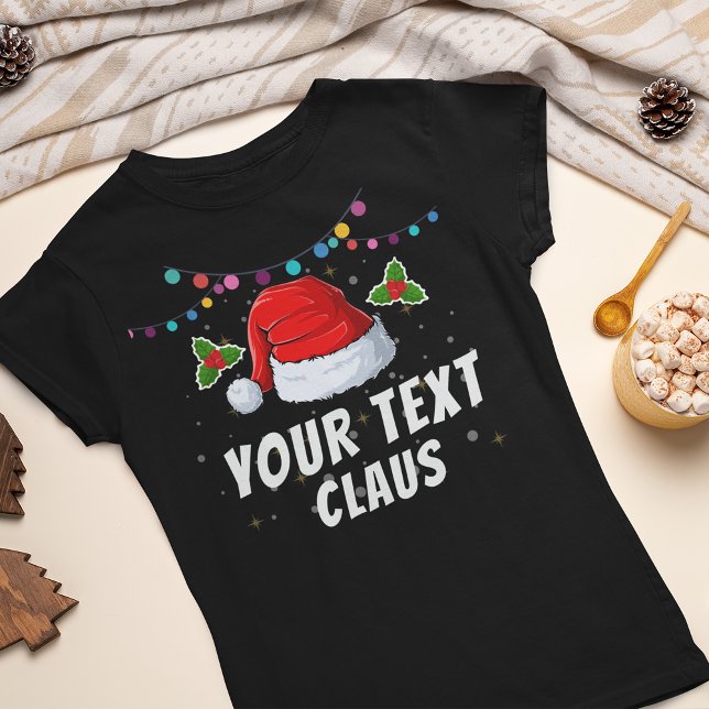 Weihnachtsmannmütze personalisierter Text Weihnach T-Shirt (Von Creator hochgeladen)