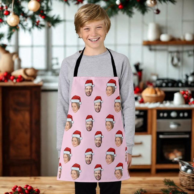 Weihnachtsmannmütze Personalisiertes Gesicht 2 Fot Schürze (Von Creator hochgeladen)