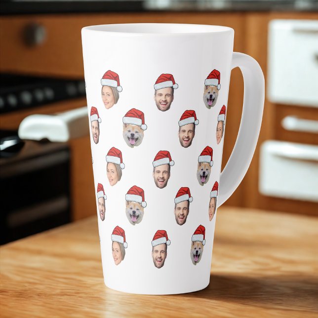 Weihnachtsmannmütze Personalisiertes Gesicht 3 Fot Milchtasse (Von Creator hochgeladen)