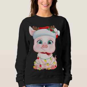 Weihnachtsmannmütze Pig Christmas Pig Liebhaber Pa Sweatshirt