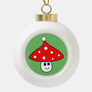 Weihnachtsmannmütze-Pilz-Keramik-Ball-Verzierung Keramik Kugel-Ornament