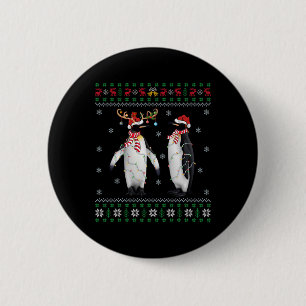 Weihnachtsmannmütze Pinguin Bird Xmas Lighting Ugl Button