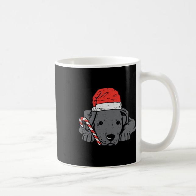 Weihnachtsmannmütze Pitbuli Pit Hund Weihnachtsfra Kaffeetasse (Rechts)