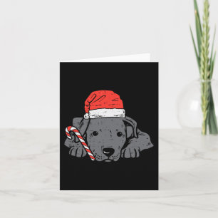 Weihnachtsmannmütze Pitbuli Pit Hund Weihnachtsfra Karte