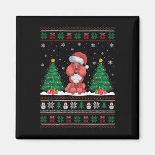 Weihnachtsmannmütze Poodle Hund Weihnachtsbaum Lic Magnet