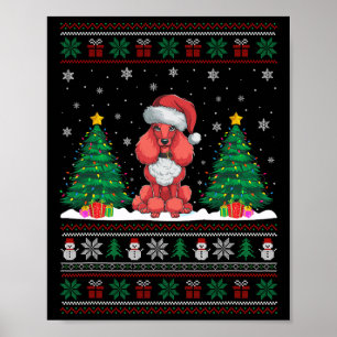 Weihnachtsmannmütze Poodle Hund Weihnachtsbaum Lic Poster