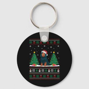 Weihnachtsmannmütze Portugiesischer Wasserhund Xma Schlüsselanhänger