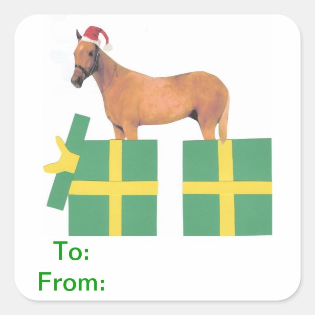 Weihnachtsmannmütze Quadratischer Aufkleber (Vorderseite)