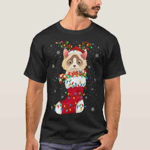 Weihnachtsmannmütze Ragdoll Katze in Socken Xmas T T-Shirt