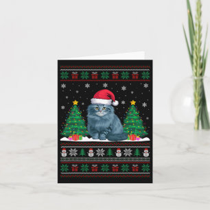 Weihnachtsmannmütze Ragdoll Katze Weihnachtsbaum L Karte