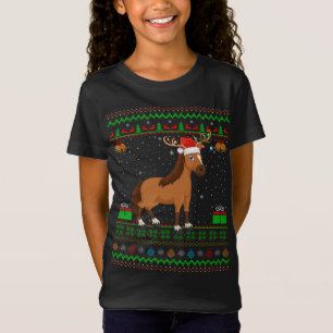 Weihnachtsmannmütze Reitpferd Match Ugly Horse Chr T-Shirt