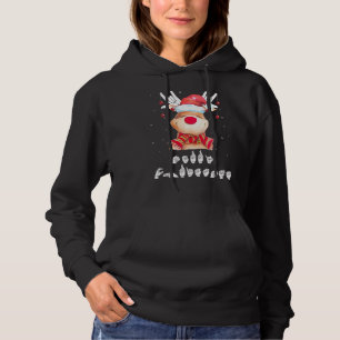 Weihnachtsmannmütze Rentier I Liebe Sie sprechen f Hoodie