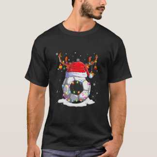 Weihnachtsmannmütze Rentierfußball Pajamas Men B T-Shirt