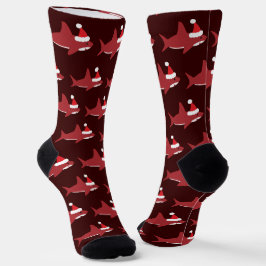 Weihnachtsmannmütze Roter Hai Weihnachten Socken