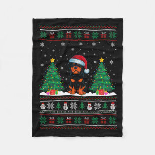 Weihnachtsmannmütze Rottweiler Dog Christmas Tree Fleecedecke