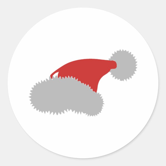 Weihnachtsmannmütze Runder Aufkleber (Vorderseite)