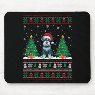 Weihnachtsmannmütze Schnauzer Dog Weihnachtsbaumle Mousepad
