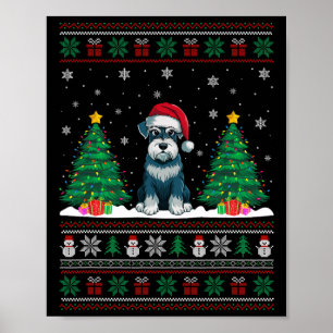 Weihnachtsmannmütze Schnauzer Dog Weihnachtsbaumle Poster