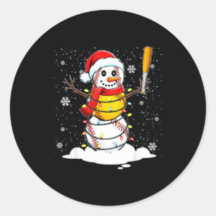 Weihnachtsmannmütze Schneemann Weihnachten Lustige Runder Aufkleber