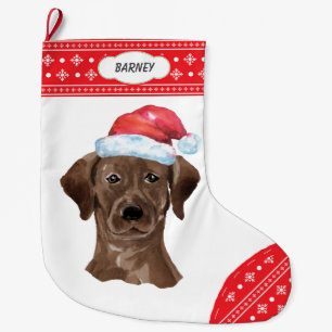 Weihnachtsmannmütze Schokolade Labrador Schneefloc Großer Weihnachtsstrumpf