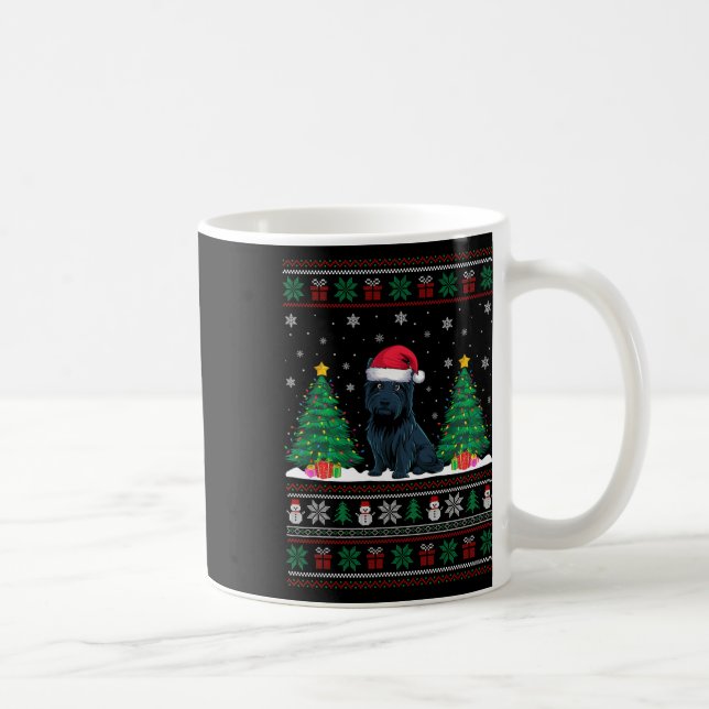Weihnachtsmannmütze Scottie Dog Christmas Tree Lig Kaffeetasse (Rechts)