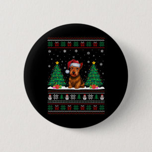 Weihnachtsmannmütze Scottish Terrier Dog Xmas Tree Button