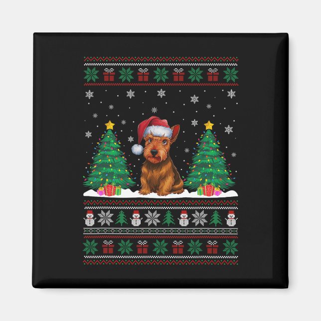 Weihnachtsmannmütze Scottish Terrier Dog Xmas Tree Magnet (Vorne)