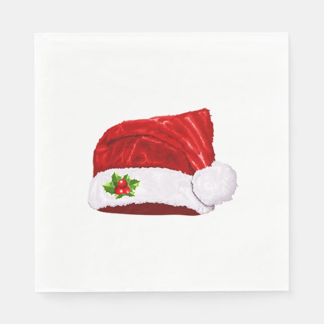 Weihnachtsmannmütze Serviette (Vorderseite)