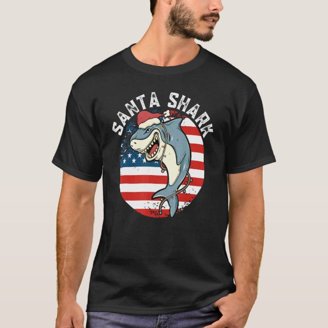 Weihnachtsmannmütze Shark T-Shirt (Vorderseite)