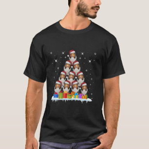 Weihnachtsmannmütze Shetland Sheepdog Hund liebt M T-Shirt