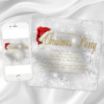 Weihnachtsmannmütze Snowflake Weihnachts-Party Einladung<br><div class="desc">Fun rote Weihnachtsmannmütze weiß und Gold Schneeflocke Weihnachten Party Einladung. Diese elegante Schneeflocke Weihnachtsweihnachtsweih-Party Einladung lässt sich leicht an Ihre Veranstaltung anpassen,  indem Sie einfach Ihre Details im Schriftart-Stil und in der Farbe Ihrer Wahl hinzufügen.</div>