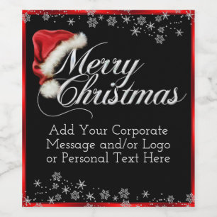 Weihnachtsmannmütze Snowflake Weihnachtswein Flasc Weinetikett