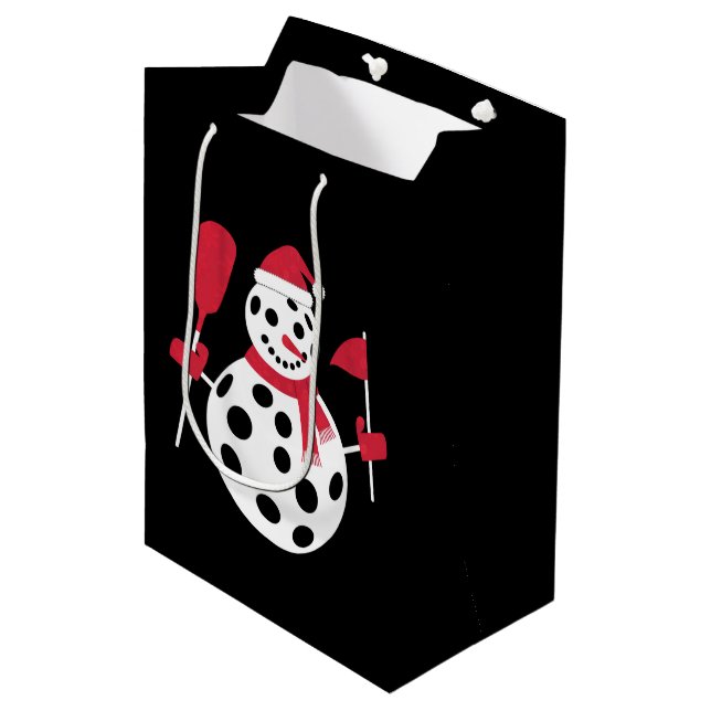 Weihnachtsmannmütze Snowman Family Xmas Matching P Mittlere Geschenktüte (Vorderseite Schrägansicht)