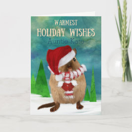 Weihnachtsmannmütze Tanten-Christmas Gerbil im Feiertagskarte