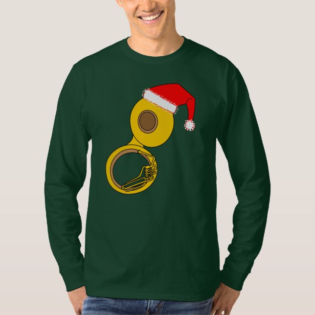 Weihnachtsmannmütze Tuba T-Shirt (Vorderseite)