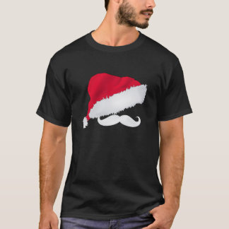 Weihnachtsmannmütze-u. Schnurrbart-T-Shirt T-Shirt