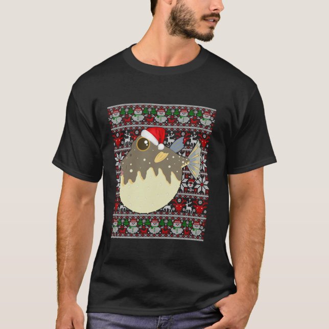 Weihnachtsmannmütze Ugge Weihnachts Pulater Puffer T-Shirt (Vorderseite)