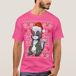 Weihnachtsmannmütze Ugly Christmas Light Skunk T-Shirt