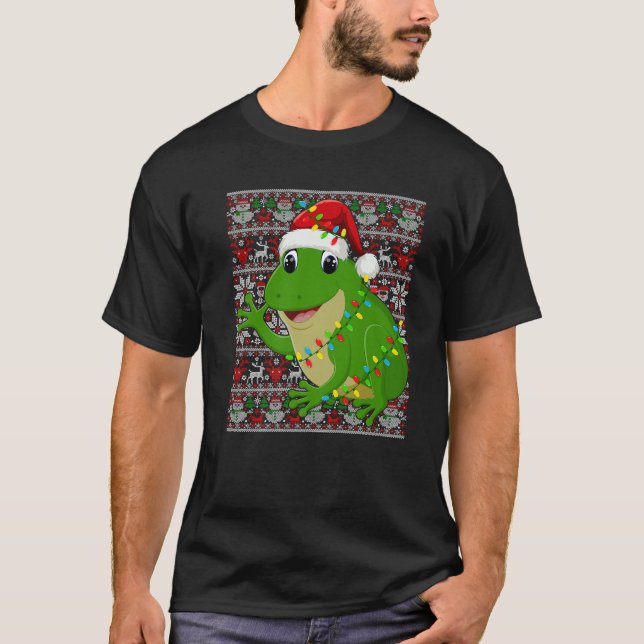 Weihnachtsmannmütze Ugly Christmas Sweater Männer  T-Shirt (Vorderseite)