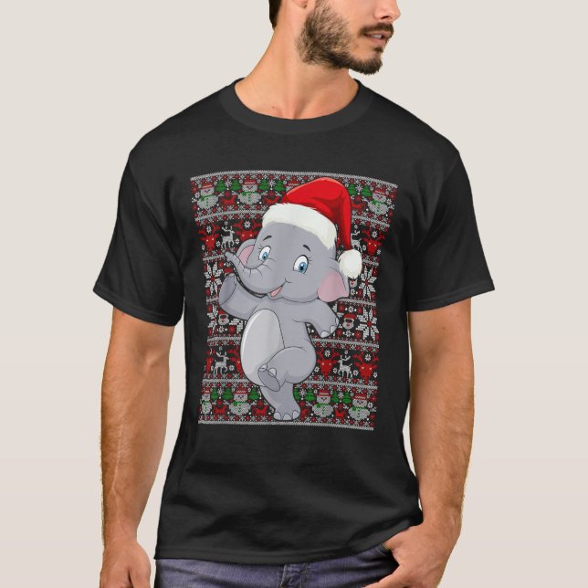 Weihnachtsmannmütze Ugly Sweater Männer Frauen Kin T-Shirt (Vorderseite)