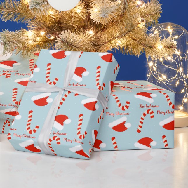 Weihnachtsmannmütze und Candy Geschenkpapier (Feiertage)