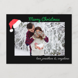 Weihnachtsmannmütze und Hirsch kundenspezifisches  Postkarte