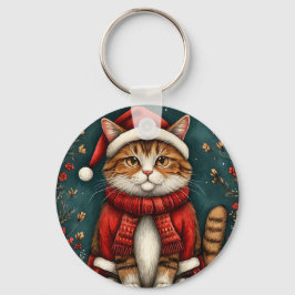 Weihnachtsmannmütze und Scarf Schlüsselanhänger