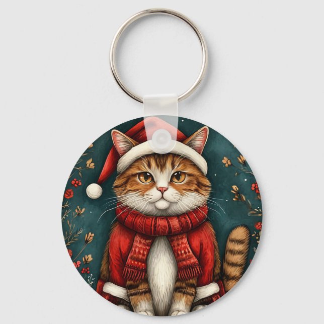 Weihnachtsmannmütze und Scarf Schlüsselanhänger (Vorderseite)