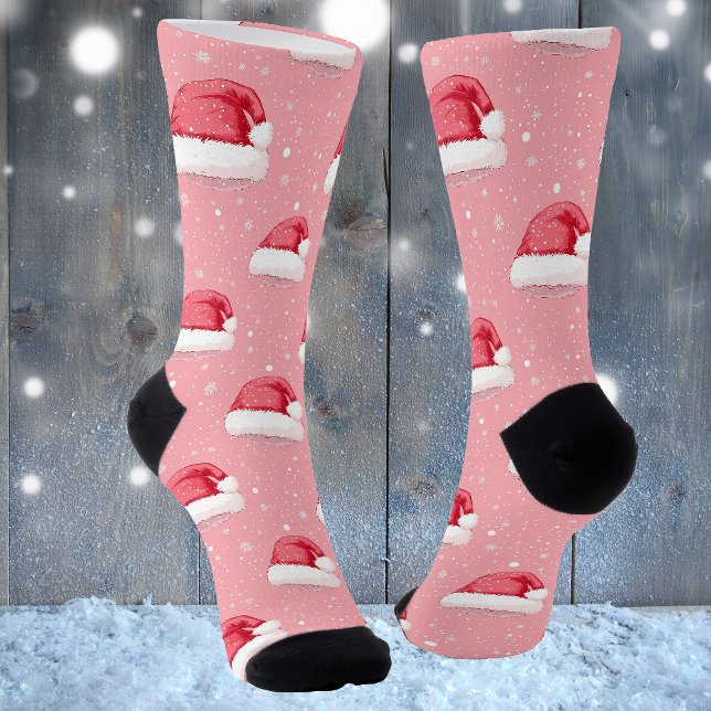 Weihnachtsmannmütze und Schneeflocke Socken (Von Creator hochgeladen)