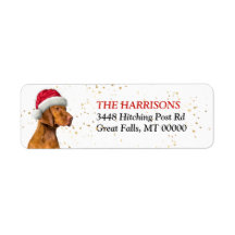 Weihnachtsmannmütze Vizsla-Hund Rücksendeadresse