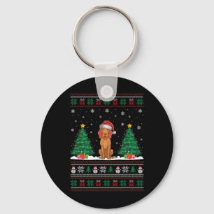 Weihnachtsmannmütze Vizsla Hund Weihnachtsbaum Lic Schlüsselanhänger