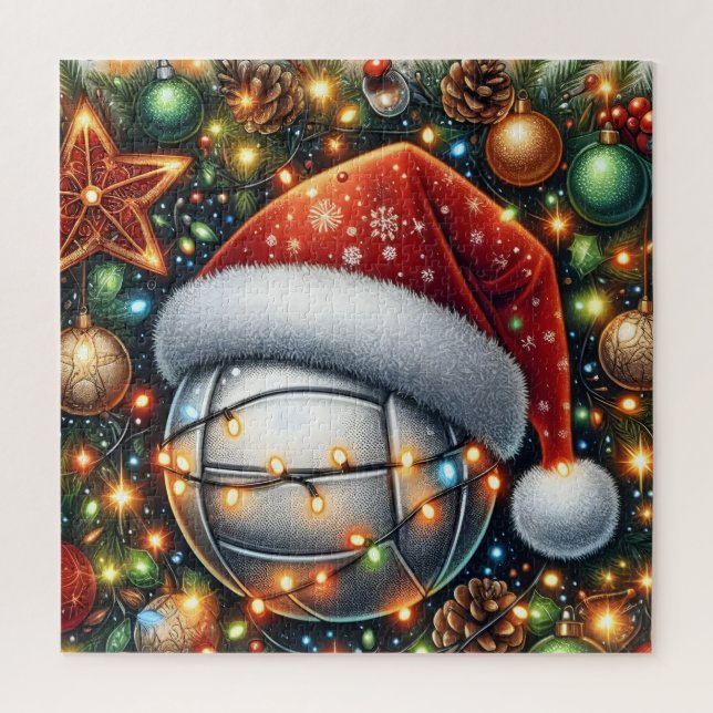 Weihnachtsmannmütze Volleyball Puzzle (Vertikal)