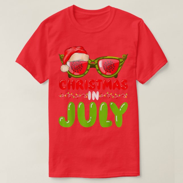 Weihnachtsmannmütze Watermelon Sonnenbrille Weihna T-Shirt (Design vorne)
