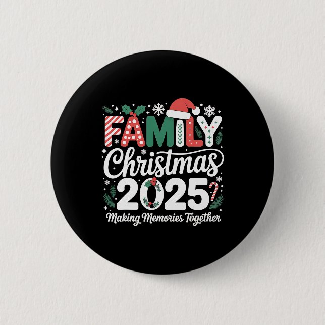 Weihnachtsmannmütze Weihnachten 2025 - Matching Xm Button (Vorderseite)
